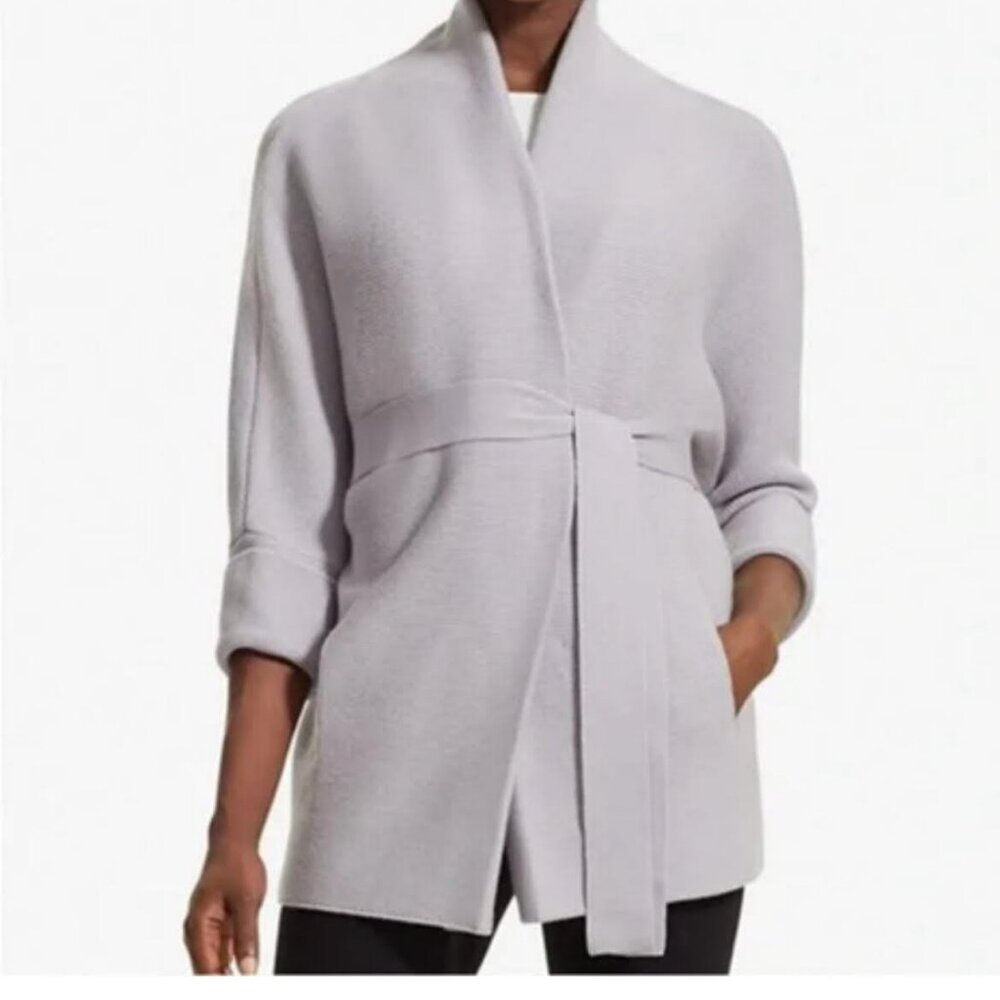 MM Lafleur Morandi Merino Wool Cardigan Sweater in Harbor Grey XS/S